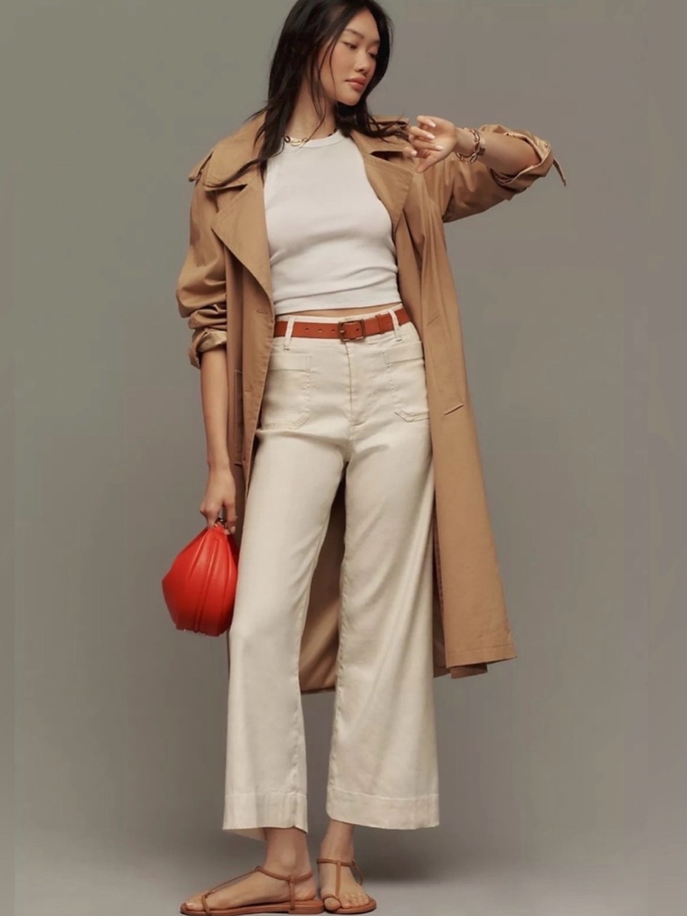 Maeve Colette Cropped Wide Leg Linen Pants Chalk White Size 29 Anthropologie